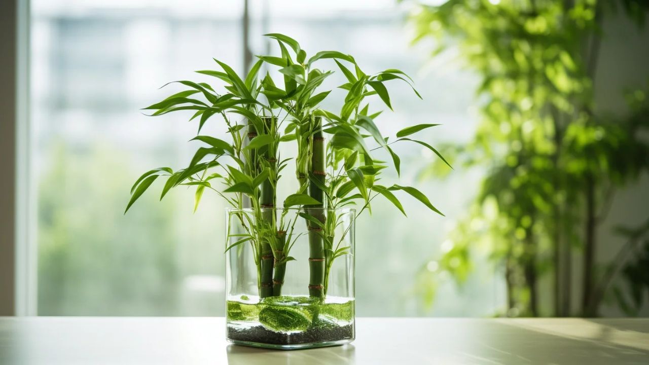 bambu da sorte cultivado em água