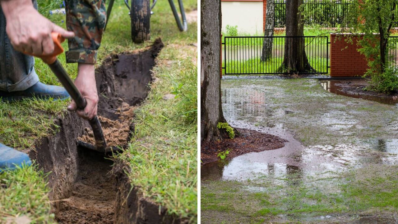 cuidado com sistema de drenagem de jardim